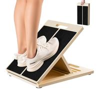 Yirilan Wooden Slant Board, 5 Position Adjustable Incline Stretch Board and Calf Stretcher, Portable Handle, 300lb Weight, for Calf Muscles, Knees, Heel, Ankle, for Home, Gym, Office, Outdoor Use