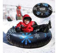 Yirochan Snow Tube, 45 inch Inflatable Snow Tube with Handles, 0.6mm Thicker Heavy Duty Inflatable Sledge for Kids Adults Winter Outdoor Snow Games Skiing Skating Sledding