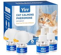 Yirr Cat Calming Diffuser, Therapet MD Cat Diffuser, Cat Pheromones Calming Diffuser, Multicat Calming Diffuser, Relaxing Pheromone for Cat Relief Stress Anxiety Fighting Scratching, 2Diffuser 4Refill