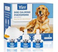 Yirr Dog Calming Diffuser, 4 in 1 Dog Pheromones Calming Diffuser, Relaxing Pheromone for Dogs Relief Stress Anxiety Reduce Aggression Barking, Help Train Dog to Pee, 1 Diffuser 3 Refill(48ml)
