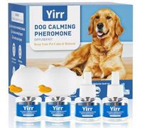 Yirr Dog Calming Diffuser, 6 in 1 Dog Pheromones Calming Diffuser, Relaxing Pheromone for Dogs Relief Stress Anxiety Reduce Aggression Barking, Help Train Dog to Pee, 2 Diffuser 4 Refill(48ml)