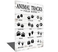 Yiruhe Animal Tracks Field Guide Sign Metal Tin Sign Wall Art Decor Farmhouse Home Decor 8x12 Inch (24100)