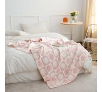 YIRUIO Smiley Face Checkerboard Throw Blankets Checkered Reversible Microfiber Super Soft Warm Cozy Fluffy Shaggy Blanket for Home Office Couch Bed Sofa Decor Soft Pink