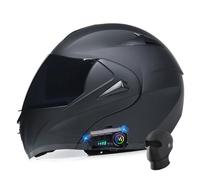Yirunfa Flip up Motorcycle Bluetooth Helmet, Modular Double Visor Motorbike Helmets Built-In Dual-Speaker Bluetooth Headset, DOT/ECE Approved Full Face Integrated Helmet for Men Women