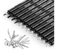 YISAN Black Drawing Pens,Fineliners,Set of 12 Micro-Pens,Anime Pigment Pen | Art Pens,for Sketching,Technical Drawing 902195