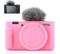 Yisau Camera Case for Sony ZV-1, Sony ZV1 Camera Case Digital Camera Anti-Scratch Slim Fit Soft DSLR Camera Sleeve with ZV1 Screen Protector (Pink)