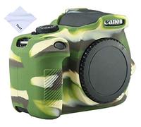 Yisau Canon EOS Rebel T6 Camera Housing Case, Professional Silicion Rubber Camera Case Cover Detachable Protective for Canon EOS 1300D Rebel T6 Digital Camera + Microfiber Cloth - (ArmyGreen)