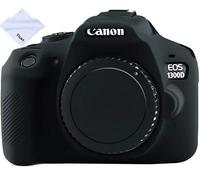 Yisau Canon EOS Rebel T6 Camera Housing Case, Professional Silicion Rubber Camera Case Cover Detachable Protective for Canon EOS 1300D Rebel T6 Digital Camera + Microfiber Cloth - (Black)
