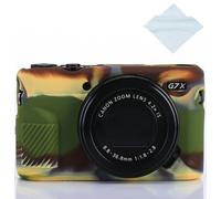 Yisau G7 X Mark II Case Professional Silicone Rubber Case Cover Coverable Protective for Canon G7X G7X Mark II Camera + Microfiber Cloth-(ArmyGreen)