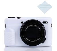 Yisau G7 X Mark II Case Professional Silicone Rubber Case Cover Coverable Protective for Canon G7X G7X Mark II Camera + Microfiber Cloth-(White)