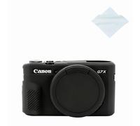 Yisau G7X Mark II Camera Case, G7X Removable Lens Cover Silicone Cover for Canon PowerShot G7X ii, G7X Accessories, Lightweight Rubber Soft Silicone Case - Glamour Black