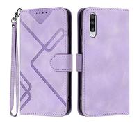 Yiscase Wallet Case Compatible for Samsung Galaxy A70 With Card Holder TPU Shockproof Shell | Premium PU Leather Flip Phone Case Slots Magnetic Stand Protective Cover | Purple