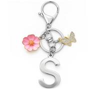 YISCOKO Alphabet Initial Letter Keychain,Key Rings Gifts for Women Graduation Birthday Christmas Anniversary Birthday Gifts for Women, Condolence gifts. (Letter S)