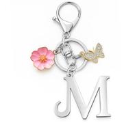 YISCOKO Alphabet Initial Letter Keychain,Key Rings Gifts for Women Graduation Birthday Christmas Anniversary Birthday Gifts for Women, Condolence gifts. (Letter M)