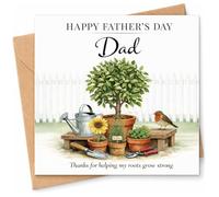 YISCOKO Fathers Day Card-Father's Day Card for Dad-Thanks for Helping My Roots Grow Strong-Fathers Day Card From Daughter With Matching Envelope-148 * 148mm(Folded dimensions)