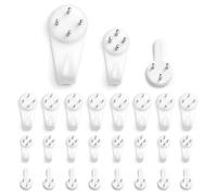 YISCOKO Picture Hooks Non-Trace Wall Hooks, Picture Hanging Hooks, Frame Hanger Hook, for Hanging Paintings Photos Mirror (24Pcs-Three Sizes)