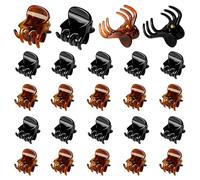 YISCOKO Small Hair Clips, Mini Claw Hair Clips for Women with Storage Case, Non-slip Hair Accessories for Women and Girls Black and Brown(24PCS)