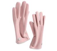 YISENJEE Glove Women'S Autumn And Winter Button Mishu Velvet Touch Screen Lightweight Warm Full Finger Gloves - Pink