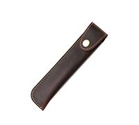 YISENJEE Pen Protective Sleeve Carved Button Imitation Cowhide Cover Purely Handmade Pen Protector Brown