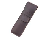 YISENJEE Pen Protective Sleeve Cover Imitation Cowhide Handmade Pen Cover 2 Pens 165mm*50mm Coffee Color