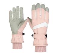 YISENJEE Warm Gloves Women Men'S And Women'S Winter Outdoor Warm Windproof And Waterproof Touch Screen Plus Velvet Couple Ski Full Finger Gloves - Women'S Pink