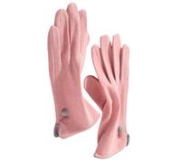 YISENJEE Warm Thick Fluffy Gloves Women'S Winter Autumn And Winter Warm Windproof Cold Touch Screen German Velvet Full Finger Gloves - Pink Buttons
