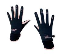 YISENJEE Women Stylish Winter Gloves Men'S And Women'S Autumn And Winter Plus Velvet Warm Outdoor Sports Cold-Proof Touch Screen German Velvet Full-Finger Gloves - Women'S Black Pink