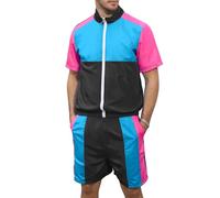 Yisfri Men's 80s 90s Outfit Vintage Windbreaker Jacket Track Suit Disco Outfits Workout Set