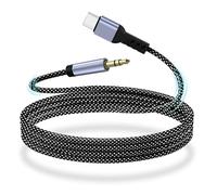 YISH USB C to 3.5mm Audio Aux Jack Cable 1M: Aux to USB C Nylon, Type C to 3.5mm Headphone Stereo Cord Car Compatible with iPhone 16 Pro Max/15 Pro Max Plus Samsung Galaxy S24/S23 Ultra Pixel iPad Pro