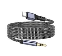 YISH USB C to 3.5mm Audio Jack Cable 1M：Type C to 3.5mm Nylon, USBC to Aux Headphone Stereo Cord Car Compatible with iPhone 17 Pro Max/16 Pro Max Plus Samsung Galaxy S25/S24 Ultra Pixel iPad Pro