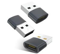 YISH USB C to USB Adaptor 3 Pack - USBC Female to USBA Male Adapter for Fast Charging & 480Mbps Data Sync Type C to USB A Converter Compatible with iPhone 16 15 Galaxy S25 S24 iPad MacBook Tablet