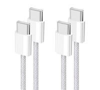 YISH USB C to USB C Charger Cable:Nylon Braided USB C to C Cable Fast Charge 2 Pack 3.28ft/1m 60W Type C Data Cable Compatible with iPhone 16 15 Pro Max Samsung Galaxy S24 S23 Pixel Sony iPad Macbook