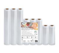 YISH Vacuum Film 8 Rolls Vacuum Sealer Bags: 28/20/15/x300 cm Vacuum Bag Food for Sous Vide and Vacuum Sealer, Vacuum Film Rolls 170µm