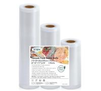 YISH Vacuum Sealer Bags, 3 Rolls 15/20/28 x 300 cm, Professional of Vacuum Sealers Rolls, BPA-Free, Vacuum Bag for All Vacuum Sealers and Sous Vide, Reusable