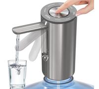 YISH Water Bottle Pump 5 Gallons: Water Dispenser Pump Portable with Foldable Water Outlet, Supports USB Charging, Automatic Water Dispenser with 2 Adapters, for Home, Kitchen, Office, Camping