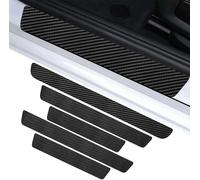 yishao 5 Piece Carbon Fibre Car Door Sill Protectors for Land Rover Range Rover Evoque, Bumper and Trunk Kick Plate Anti Scratch Stickers Car Accessories