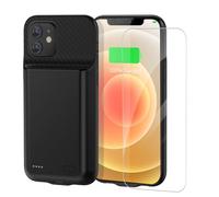 YISHDA 10000mAh Battery Case for iPhone 12/12 Pro, Rechargeable High Capacity Protective Charging Case, Smart Extended Battery Charger, Black