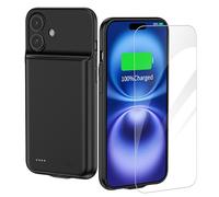 YISHDA 13800mAh Battery Case for iPhone 15 Pro Max (6.7 inch) - Portable Protective Charging Case, Rechargeable Extended Battery Pack with Built-in Charger, Screen Protector Included Black