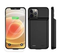 YISHDA Upgraded 8500mAh Battery Case for iPhone 12 Pro Max (6.7 inch) - Slim Rechargeable Charging Case with Screen Protector, Black Protective Portable Power Pack