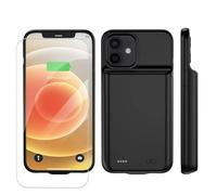YISHDA Upgraded Slim 7000mAh Rechargeable Battery Case with Built-in Screen Protector, Portable Charging Power Pack for iPhone 12 / iPhone 12 Pro (6.1 Inch, Black)
