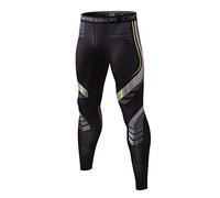 Yishengwan Mens Compression Pants Base Layer Leggings, Quick Dry Gym Tights Underwear for Workout Running Sport Training Black M