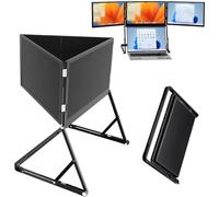 YISHENX Triple Screen Laptop Monitor, 15.6" HD Foldable Display, 360° Rotation, 100% Srgb, 3 Levels Height Adjustment, Compatible Windows Mac Linux Android, For Office, Data Analysis, Video Editing