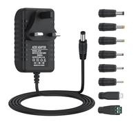 Yisica 24V 1A DC Power Supply UK Plug AC Adapter with 8 DC Plug Tips, Converter Driver AC 100-240V Supply to 24V,Converter Adapter Transformer for CCTV Camera, USB 3.0 HUB, LED Lights
