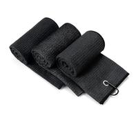 Yisica 3 Pack Microfiber Golf Towels (40x40cm) with Carabiner Clip, Convenient Golf Cleaning Towel, Waffle Pattern Tri-fold Set