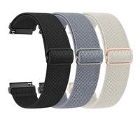 Yisica 3 Pack Quick Release Elastic Nylon Watch Straps Band Width 18mm 20mm 22mm Elastic Straps for Men Women, Soft Adjustable Stretchy Braided Sport Replacement Wristbands for Smart Watch