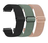 Yisica 3 Pack Quick Release Elastic Nylon Watch Straps Band Width 18mm 20mm 22mm Elastic Straps for Men Women, Soft Adjustable Stretchy Braided Sport Replacement Wristbands for Smart Watch