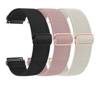 Yisica 3 Pack Quick Release Elastic Nylon Watch Straps Band Width 18mm 20mm 22mm Elastic Straps for Men Women, Soft Adjustable Stretchy Braided Sport Replacement Wristbands for Smart Watch
