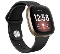 Yisica Compatible with Fitbit Versa 3 Straps/Fitbit Sense Strap for Women Men, New Buckle Soft Silicone Sport Replacement Wristbands for Fitbit Versa 3(Z-Black)