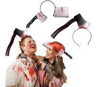 yisight Halloween Horror Headband, Halloween Knife in the Head, Bloody Axe in the Head, Horror Costume, Halloween Costume Women's Scary, for Halloween Party, Masquerade, Cosplay