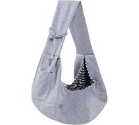 YISIMIN Puppy Carrier Sling - Reversible Dog Sling Carrier for Small & Medium Dog Cat, Hand-Free Dog Sling Carrier with Pocket, Soft Comfortable Dog Sling for Walking Subway Shopping Travel (Grey)